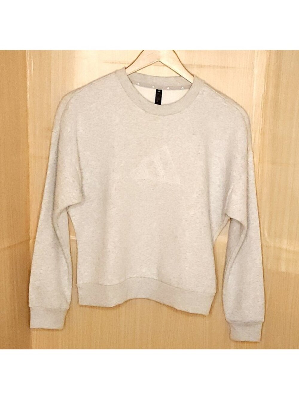 Adidas Women's New Grey Sweatshirt With Pearl Logo Detail Medium